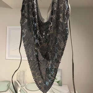 Mesh metal New Years club top